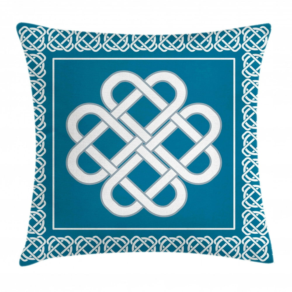 Irish Throw Pillow Cushion Cover, Celtic Love Knot Symbol of Good