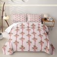 thumbnail image 2 of Erosebridal Vintage Bow Ribbon Twin Quilt Set for Girls, Holly Leaf Plant Twin Coverlet Set, 2 Pieces, 2 of 7