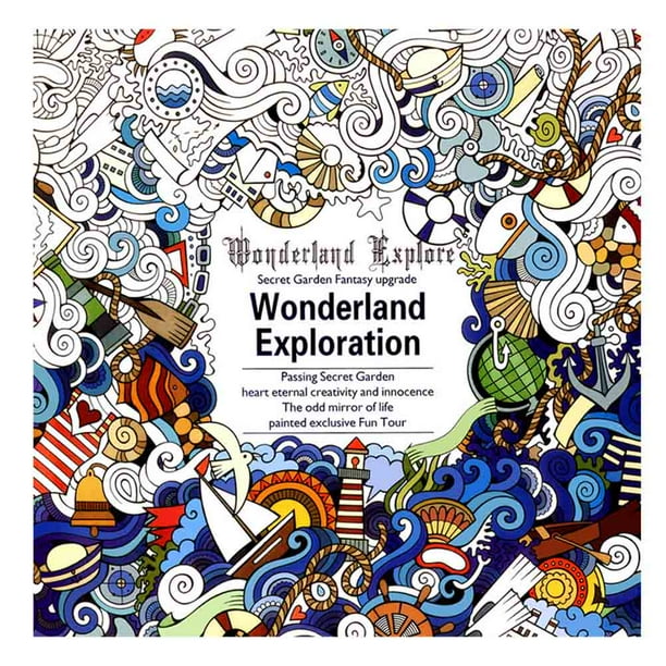 Download Adult Colouring Book Therapy Book Garden Plant Animal Ocean Theme Generic Books Walmart Com Walmart Com