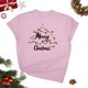 thumbnail image 1 of Blusas para las Mujeres Casual, Navidad Impresión Cuello Redondo Blusa de Moda, Fiesta de Fiesta Camiseta Top, 1 of 8