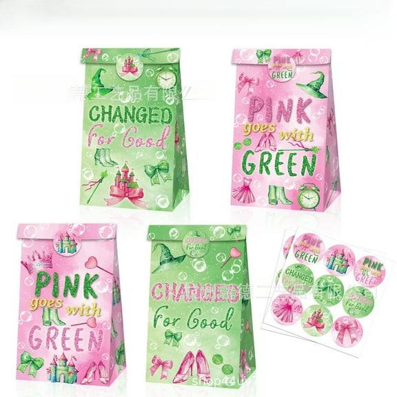 12 Packs Magic witch bow wizard hat Party Gift Bags Party Decorations,Kawaii Cartoon Birthday Party Favors Treat Candy Goodie Bags for Fans Birthday Shower Party