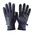 thumbnail image 2 of Guantes deportivos de invierno para ciclismo al aire libre, senderismo y pantalla táctil, cálidos para otoño y otoño. XL Azul marino K112, 2 of 9