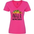 thumbnail image 3 of Inktastic Hello, Beaches Group of Pineapples Women's V-Neck T-Shirt, 3 of 5