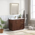 Vinnova San 42" Single Sink Wood Bath Vanity with Grain Stone in ...