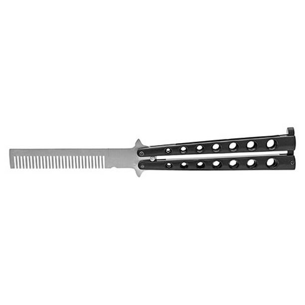 Butterfly Knife Style Hair Comb Black