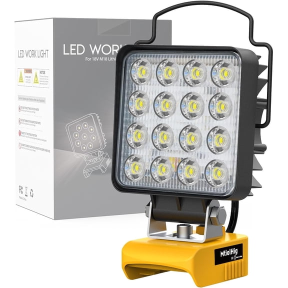 Cordless LED Work Light Compatible with Dewalt 20v Battery, 112W 11200Lumens Underhood Work Light Tool Gifts for Men, with USB & Type-C Charging Port Emergency for Workshop, Car Repairing