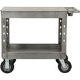 thumbnail image 2 of Plastic 2 Flat Shelf Industrial Strength Service & Utility Cart, 44” x 25-1/2”, 8" Pneumatic Wheels, 2 of 7