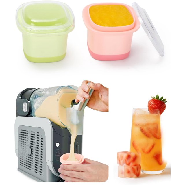 Ice Tray Set for Ninja Slushi FS301 & FS300 Frozen Drink Maker (2-Pack) – Colorful Reusable Ice Cube Containers –Ideal For Slush Storage & Creative Drinks – Accessories for Ninja Slushie Machine
