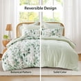 thumbnail image 4 of Regency Heights 9-Piece Queen Size Seersucker Comforter Set with Sheets, Textured Botanical Print Bed in a Bag, Sage Green Bedding Comforter Set with Flat Sheet, Fitted Sheet with Side Pocket, 4 of 11