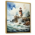 thumbnail image 2 of Designart "Guiding Light Vintage Lighthouses IV" Nautical & Beach Floater Framed Wall Decor, 2 of 7