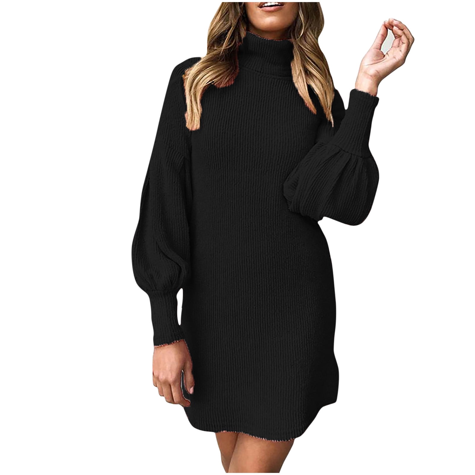 Egmy Women's Turtleneck Sweater Dress 