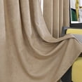 thumbnail image 1 of czcpp-Privacy Sheer Curtains That Let Light in, Rod Pocket Semi Sheer Privacy Curtains 95 inch Length 2 panels, Soft Velvet Opaque Beige Privacy Draps for Windows Living Room Bedroom French doors (52, 1 of 4