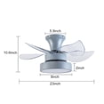 thumbnail image 2 of 23" Clear Flush Mount Five Blade Remote Control Integrated Light Ceiling Fan, 2 of 6