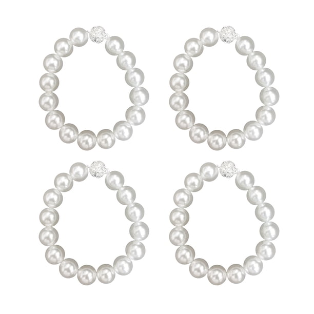 4 piezas de hebillas de cortina con perlas magnéticas, abrazaderas de cortina con perlas magnéticas, correas de bola magnéticas de diamantes de imitación, abrazaderas de cortina con clips magnéticos,