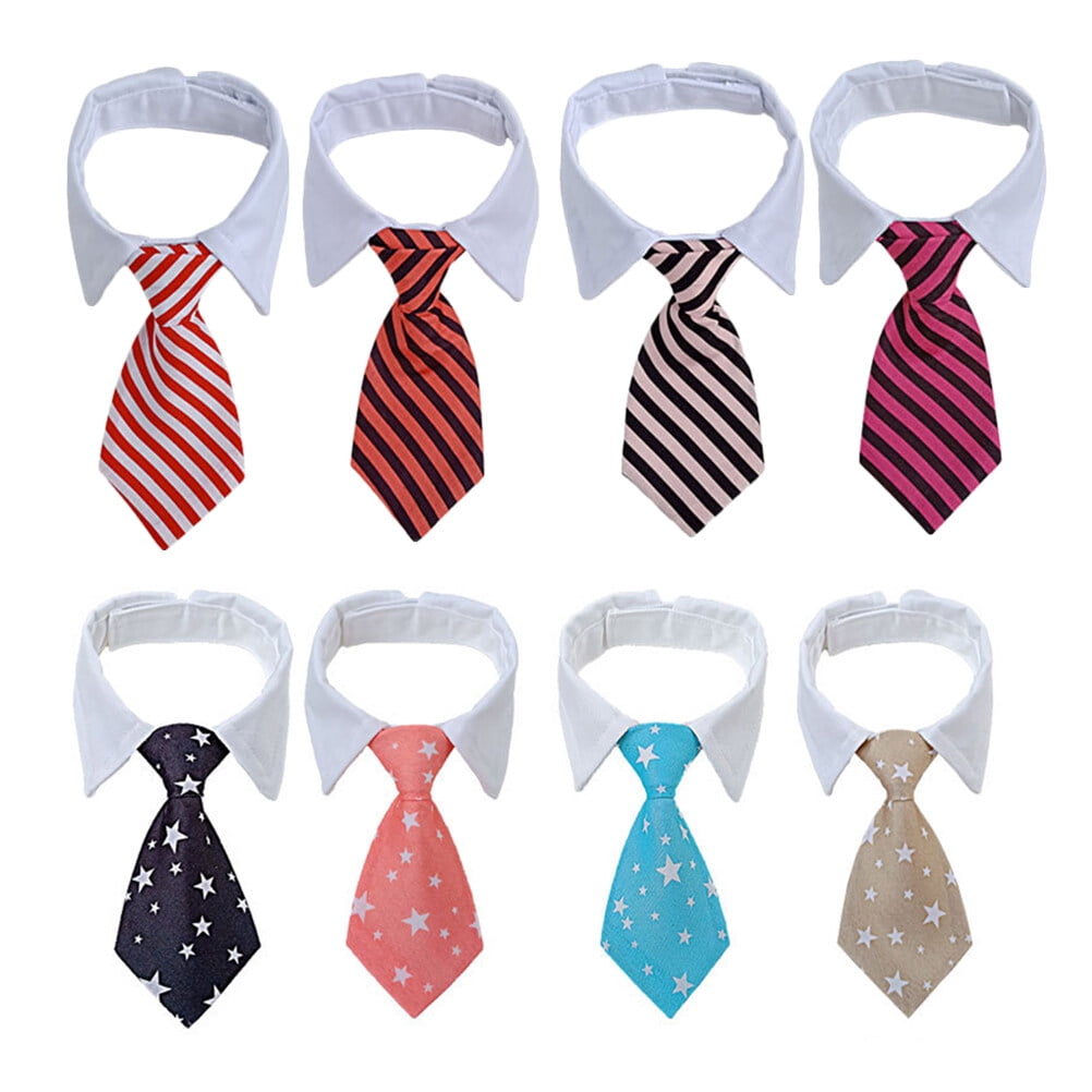 LULULION 8Pcs Adjustable Pet Necktie with Comfortable Material for Outdoor Walks and Events