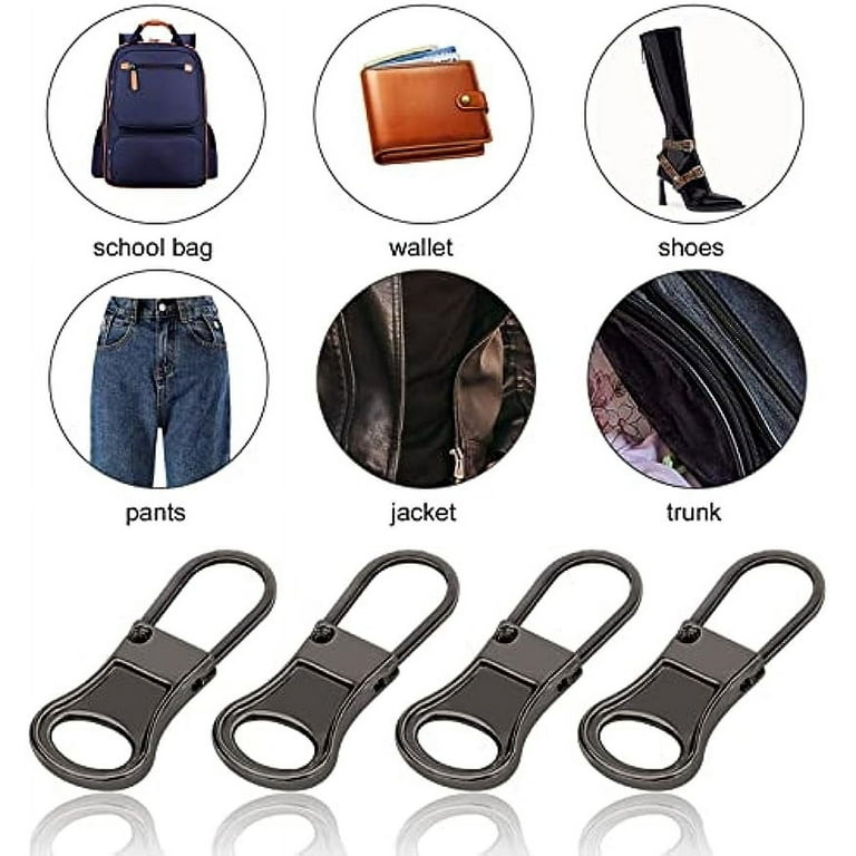 10pcs Double Opening Zipper Pull Replacement Detachable Metal Zipper Pull  Tab Backpack Zipper Lock Clip Theft Deterrent Zipper Repair Kit for Luggage