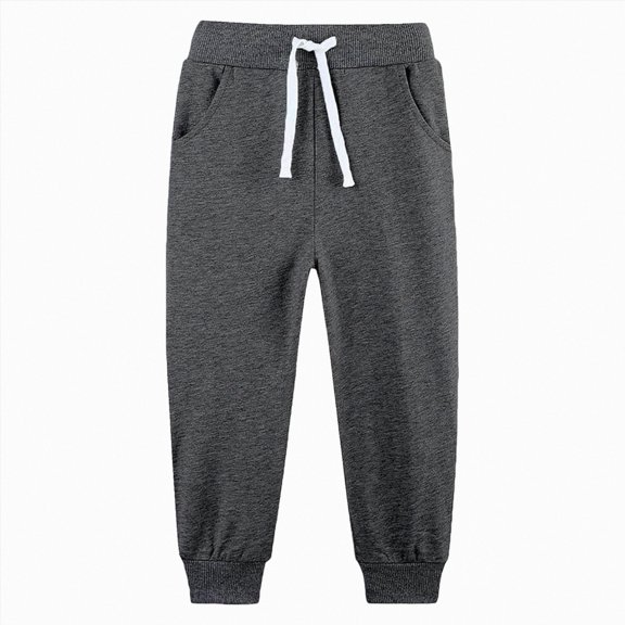NOLDARES Wide Leg Sweatpants for Boys Joggers Baggy Sweat Pants Drawstring Elastic Waist Athletic Casual Pants(W132-Dark Gray)