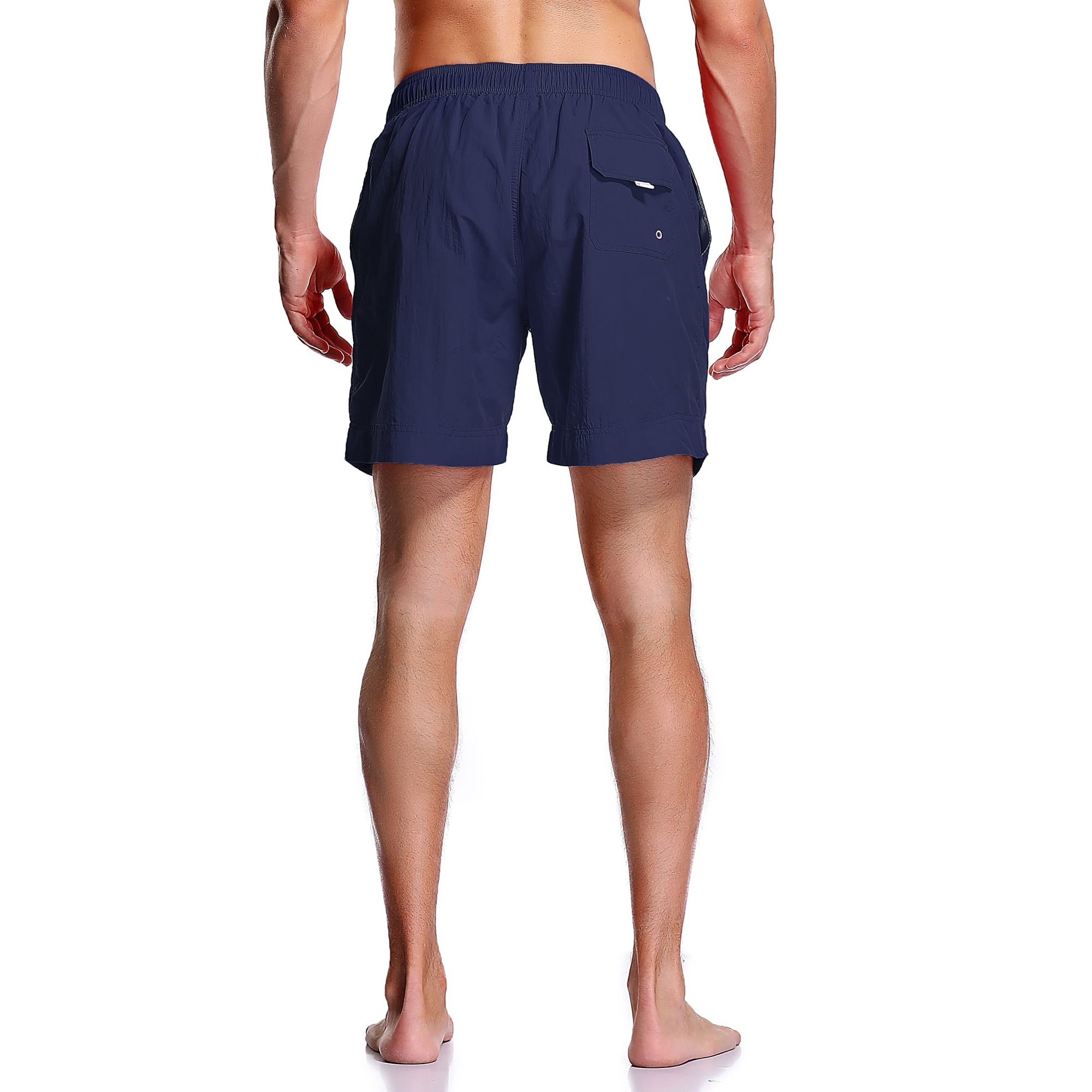 Adoretex Men's Guard Mesh Lining Pockets Swim Trunks Swimsuit (MG012) - Navy - M