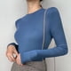 thumbnail image 1 of Camiseta básica de cuello redondo de algodón modal de primavera y otoño para mujer Camiseta interior de manga larga negra de otoño e invierno para mujer, 1 of 6