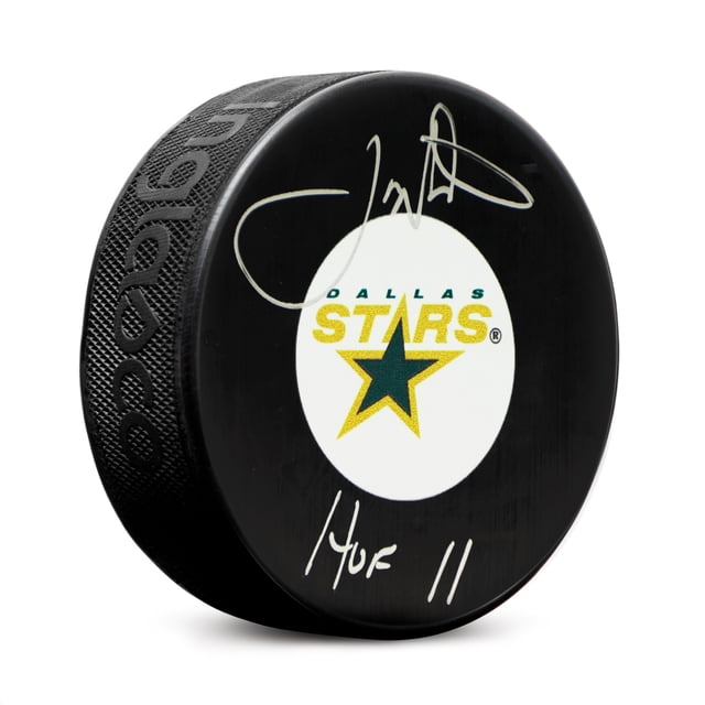 Joe Nieuwendyk Rondelle de Hockey des Stars de Dallas Signée avec Note HOF