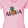 thumbnail image 4 of Inktastic Aloha- with Pineapple Women's V-Neck T-Shirt, 4 of 5