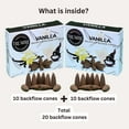 thumbnail image 3 of Vanilla Backflow Incense Cones - Total 20 Incense Cones Waterfall - Dual Pack of 10 Incense Backflow Cones - Waterfall Incense Cones - Incense Waterfall Cones, 3 of 10