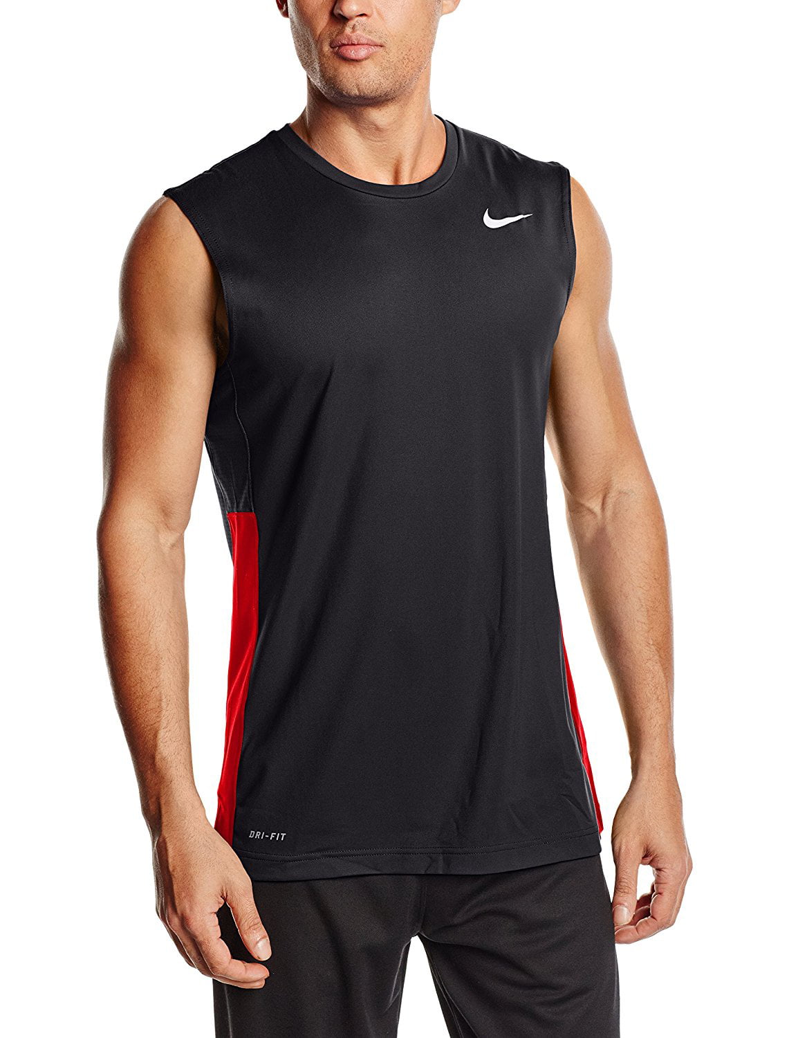 Nike - Crossover Sleeveless Shirt Black/University Red Men's T Shirt ...