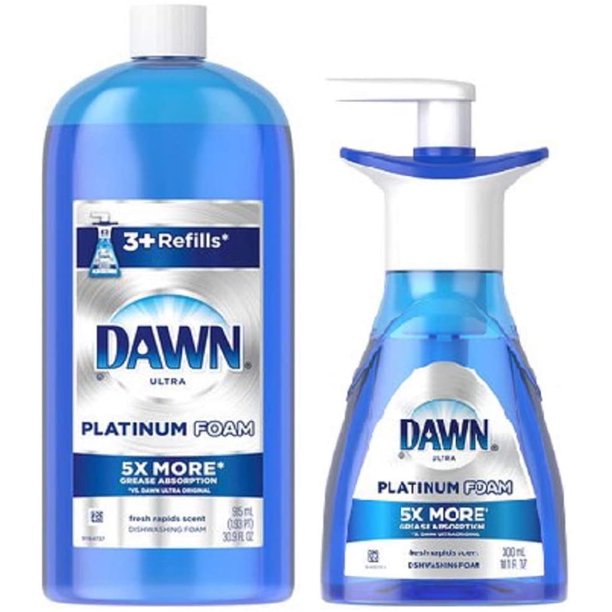 Dawn Platinum Erasing Dish Foam, Dishwashing Soap Pump And Refill Fresh