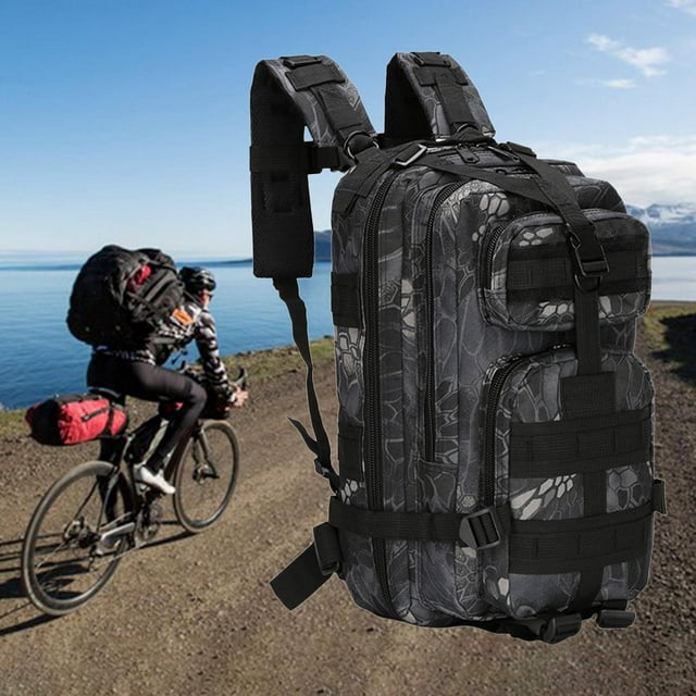 Sac à Dos de Randonnée Portable Sac de Jour Sac d'Aventure Voyage École Survie 30 L Géométrique