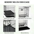 thumbnail image 4 of Pawhut 32”L 2-Level Indoor Small Animal Rabbit Cage with Wheels, Black, 4 of 9