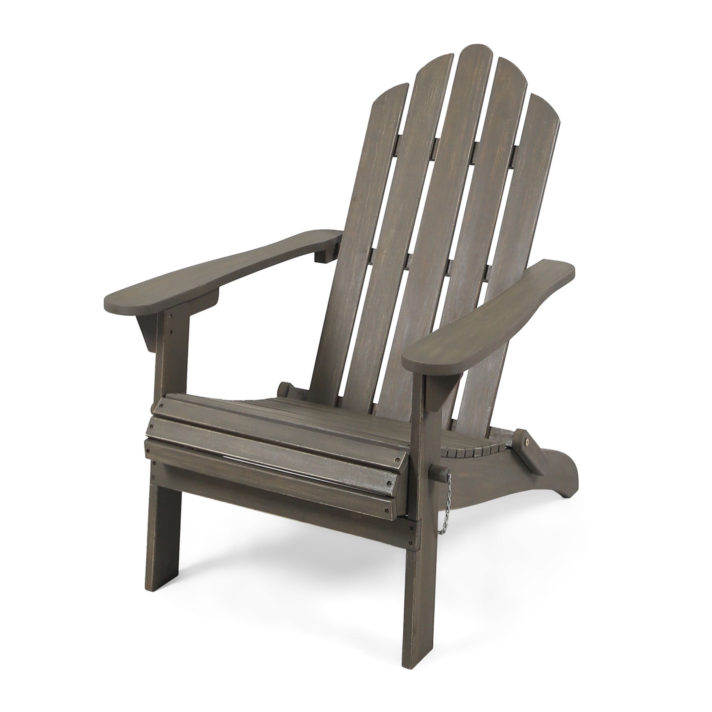 LifeSky Foldable Adirondack Chair for 1-Person Quick Rain Storage: 30-Second Fold, Slim 7.75\" Profile - Acacia Wood, Classic Slat Design, Weather-Ready for Patio, Garden, Deck