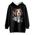 thumbnail image 4 of Xoenoiee Beagle Dog Print Long Hoodies for Girls Casual Sweatshirt Trendy Clothes with Pocket Fashion Pullover Dresses Sweaters Long Sleeve Shirts Tops Comfy Outfits Jumpers, 7-8 Years, 4 of 7