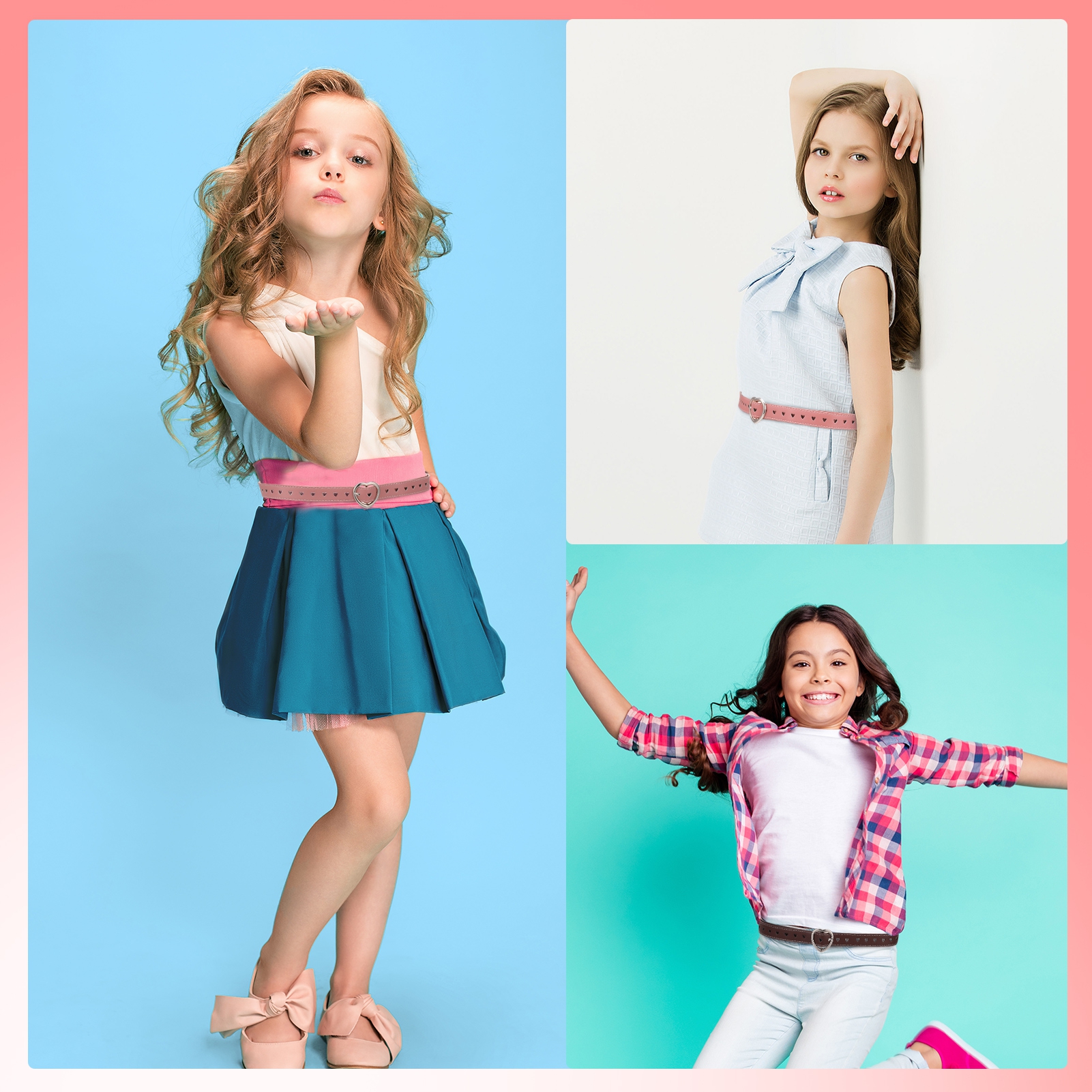 Bocaoying Girls Heart Belt 4-Pack Adjustable photo 3
