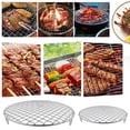 thumbnail image 2 of Mosiee Grille de Barbecue Ronde 27Cm en Acier Inoxydable avec Filet, Charbon Électrique, Gaz, Extérieur, 2 of 9