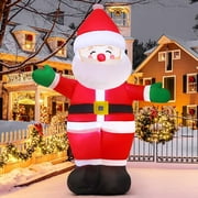 GOOSH 5 FT Christmas Inflatables Santa Claus Outdoor Christmas Decorations Clearance Blow Up Yard Decor with LED Lights for Xmas Holiday Party Indoor Garden Lawn Dcor