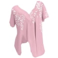 thumbnail image 1 of Blusas de Manga Corta para las Mujeres con Cuello en V Impreso Suéter Casual Top, Blusas para las Mujeres Casual, 1 of 4
