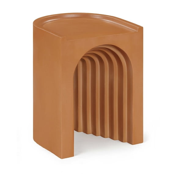 Meridian Furniture Avenda Terracotta Indoor/Outdoor Concrete End Table