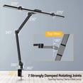 thumbnail image 3 of Led Desk Lamp with Clamp, Architect Desk Lamp for Home Office with Atmosphere Lighting, 24W Ultra Bright Auto Dimming Computer Light Stepless Dimming and Tempering LED Table Light, 3 of 6