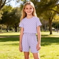 thumbnail image 6 of Auroural Big Girls Clothes 2 Piece Sets for Girls Kids Girls Fashion Cute Print Loose Short Sleeve Top Shorts Set Homewear Set, 6 of 8