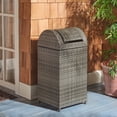 thumbnail image 2 of Safavieh Serapis Outdoor Patio Trash Bin - Grey, 2 of 13