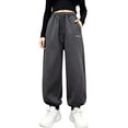 thumbnail image 6 of Nilvkv Girls Baggy Sweatpants, Girls Pants, Cuffed Joggers with Elastic Drawstring Waist and Side Pockets in Solid Colors, ideal for Fall Gray 9-10 Years, 6 of 6