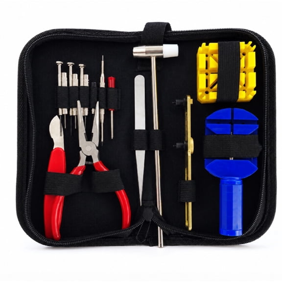 16 Piece Watch Repair Tool Kit, Back Case Opener, Link Remover and Spring Bar Tool Set, TIKA