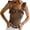 Brown, variant on Sleeveless Solid Color Square Neck Ruffle Tank Tops Knitted Camisole