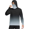 thumbnail image 2 of Men's Fishing Hoodie with Face Cover - Gradient Color Long Sleeve Performance Shirts for Outdoor Sports & Yard Work, 2 of 5