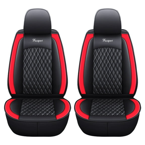 Maidao Car Seat Covers Leather Cushion Protector Universal Auto Car Interior Accessories 2pc 2 Seats Black Red