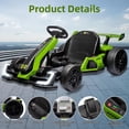 thumbnail image 1 of Historyli Kart eléctrico de 24 V, potente kart de drifting, asiento ajustable, velocidad de 13 km/h, luces LED, juguete para exteriores para niños de 6 a 15 años, color verde., 1 of 6