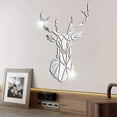 thumbnail image 4 of Silver-XL (86*51CM)-Pegatina de pared con espejo de cabeza de ciervo Ormromra LKX-1194, 4 of 4