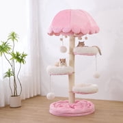 Cat Tree for Indoor Cats, 3-Tier Multi-Level Cat Tower with Sisal Scratching Posts, Cozy Cat Condo, Soft Perch & Hanging Toy, Small Cat Furniture Activity Center for Kittens, Cats & Pets