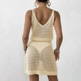 thumbnail image 7 of zaveiop Summer Crochet Hollow out Knit Beach Bathing Suit Swim Cover ups Cruise Outfits Vacation Dresses for Women 2026 (Beige, S), 7 of 7