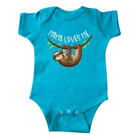 

Inktastic Mama Loves Me Cute Mom and Baby Sloth Gift Baby Boy or Baby Girl Bodysuit